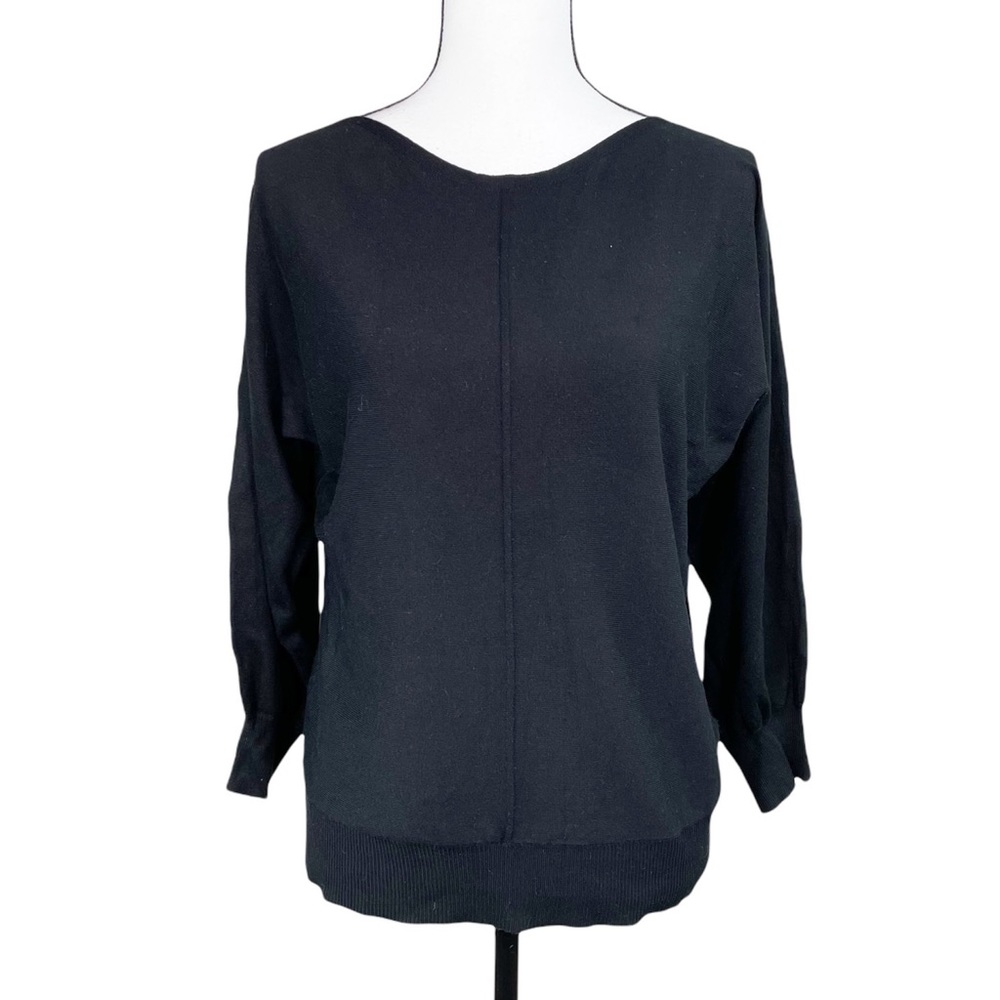 NWT Max Studio Black Boatneck Knit Top